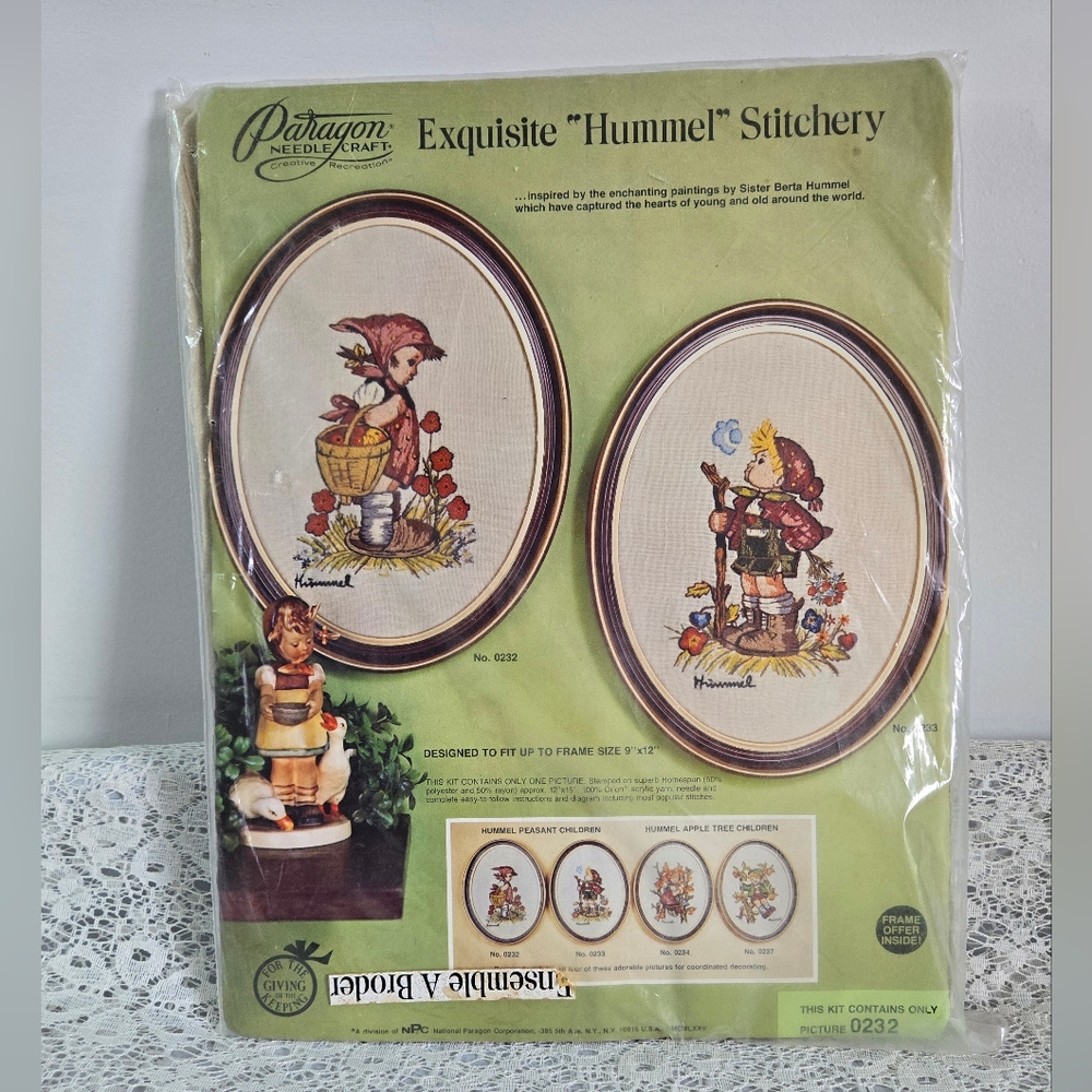 Paragon “Hummel Peasant Girl” Vintage Stitchery Kit NWT 1970s Needlecraft